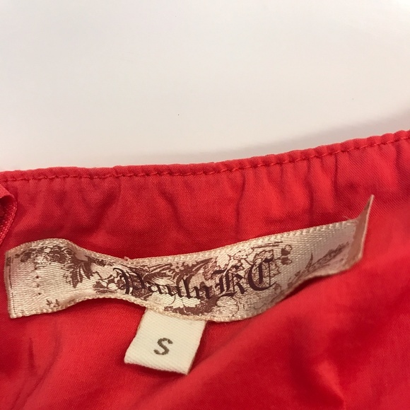 STRAPLESS CORAL RUFFLE DRESS - Picture 6 of 7